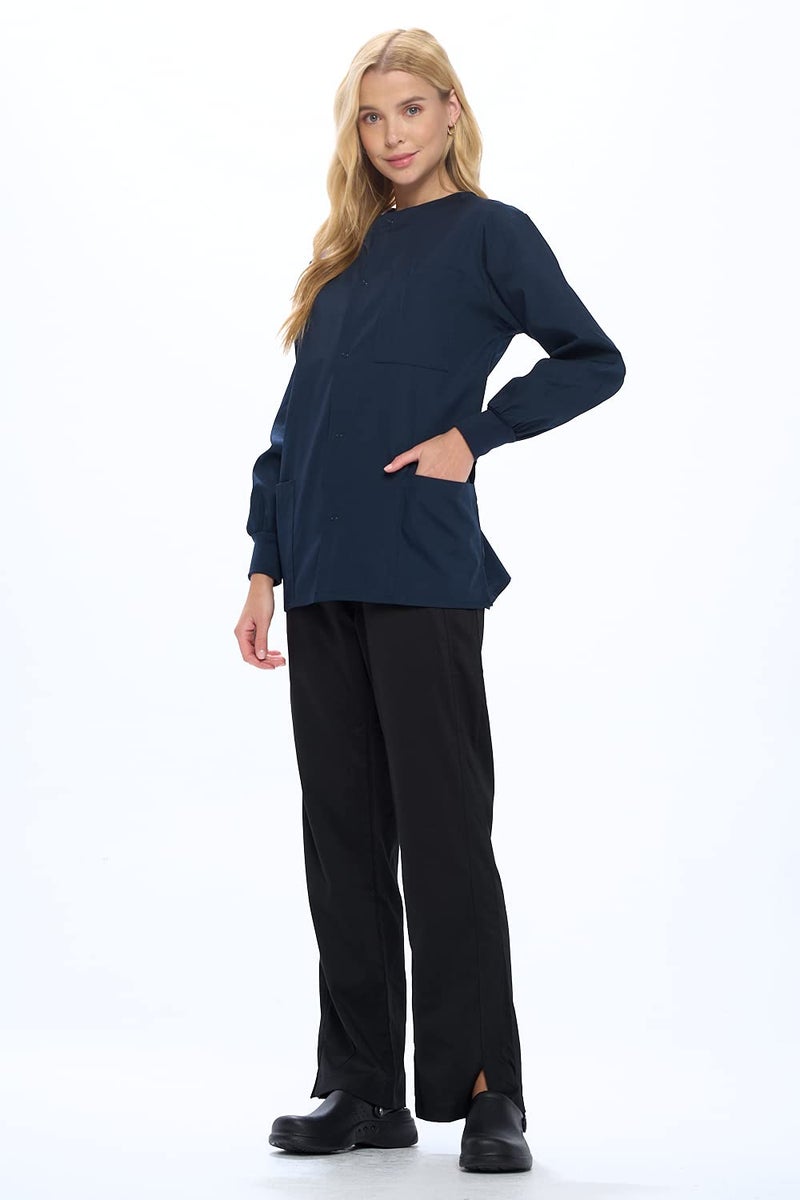 Natural Uniforms سترة فرك دافئة من يونيفورمات طبيعية - أزرق داكن - كبير - Image 4